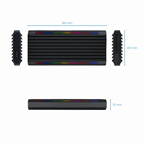 Case para SSD M.2 NGFF/NVMe USB-C RGB negro miniatura 2