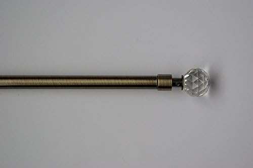 GNTS Decor EXTENDABLE Crystal Curtain Rail Pole - Antique Gold/Bronze 40cm - 60cm