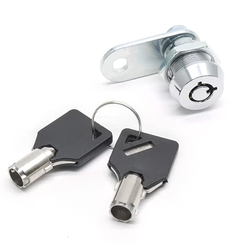 Qjaiune Cerradura tubular de leva con cilindro de 5/8 pulgadas y leva recta, cerraduras de leva de gabinete con llave igual, cerraduras de buzón para archivos, caja de herramientas de puerta de