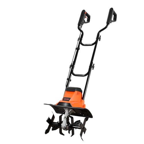 VEVOR Motobineuse Électrique Filaire 1200 W, Largeur de Travail 36 cm Profondeur 22 cm, Motoculteur de Jardin avec Fraises en Acier et...