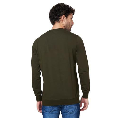Image of Spykar Blended Hooded Full Sleeve Sweatshirt for Men