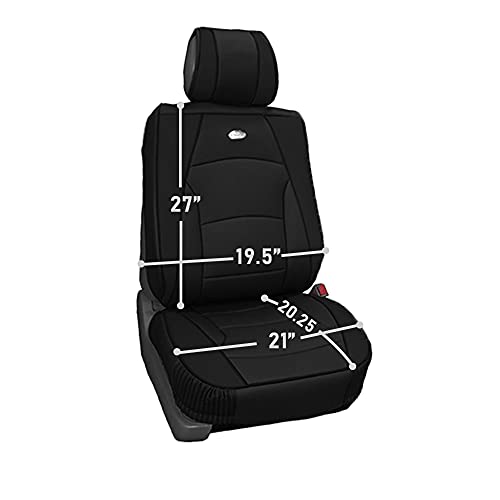 Image of FH Group Ultra Comfort Highest Grade Faux Leather Full Set Car Seat Cushions- Universal Fit for Cars Trucks & SUVs (Solid Black)