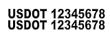 Set of 2 Custom USDOT Decals 2' x 20' US DOT Number Sticker Truck Commercial Van Pick up