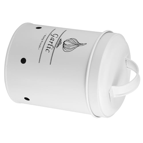 OUNONA Kitchen Garlic Organizers Carbon Steel Garlic Bucket Storage Box for Vegetables Potato Onion Container Home Decor