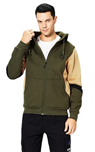 Hombres Sudaderas Otoño Invierno Tops Manga Larga Sudaderas Casual Chamarras Y121, Verde 1 Cover