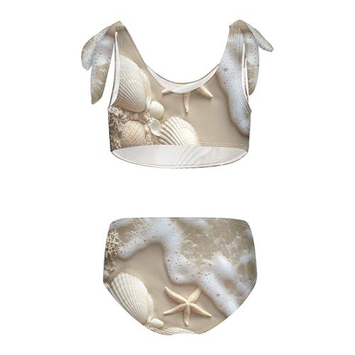 Seashells Starfish on Sand Ocean Girls Bikini Sets 2 Piece Swimsuits Bathing Suit Swimwear2