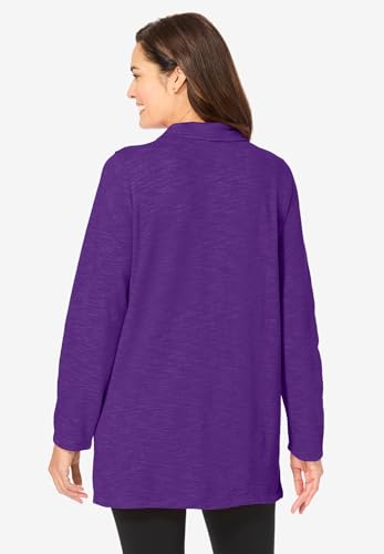 Woman Within Plus Size French Terry Quarter-Zip Sweatshirt2