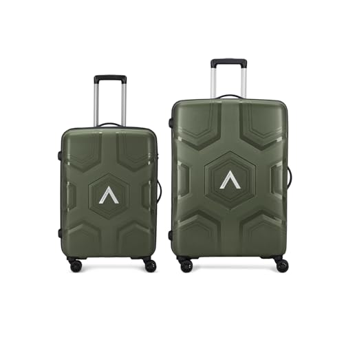 Image of Aristocrat Rock | Set of 2 Trolley Bag, 55+66 Cm, Small+Medium Hardside Luggage | 4 Wheels, Combination Lock | Polypropylene | Suitcase for Travel | 7 Year International Warranty | Ivy Green