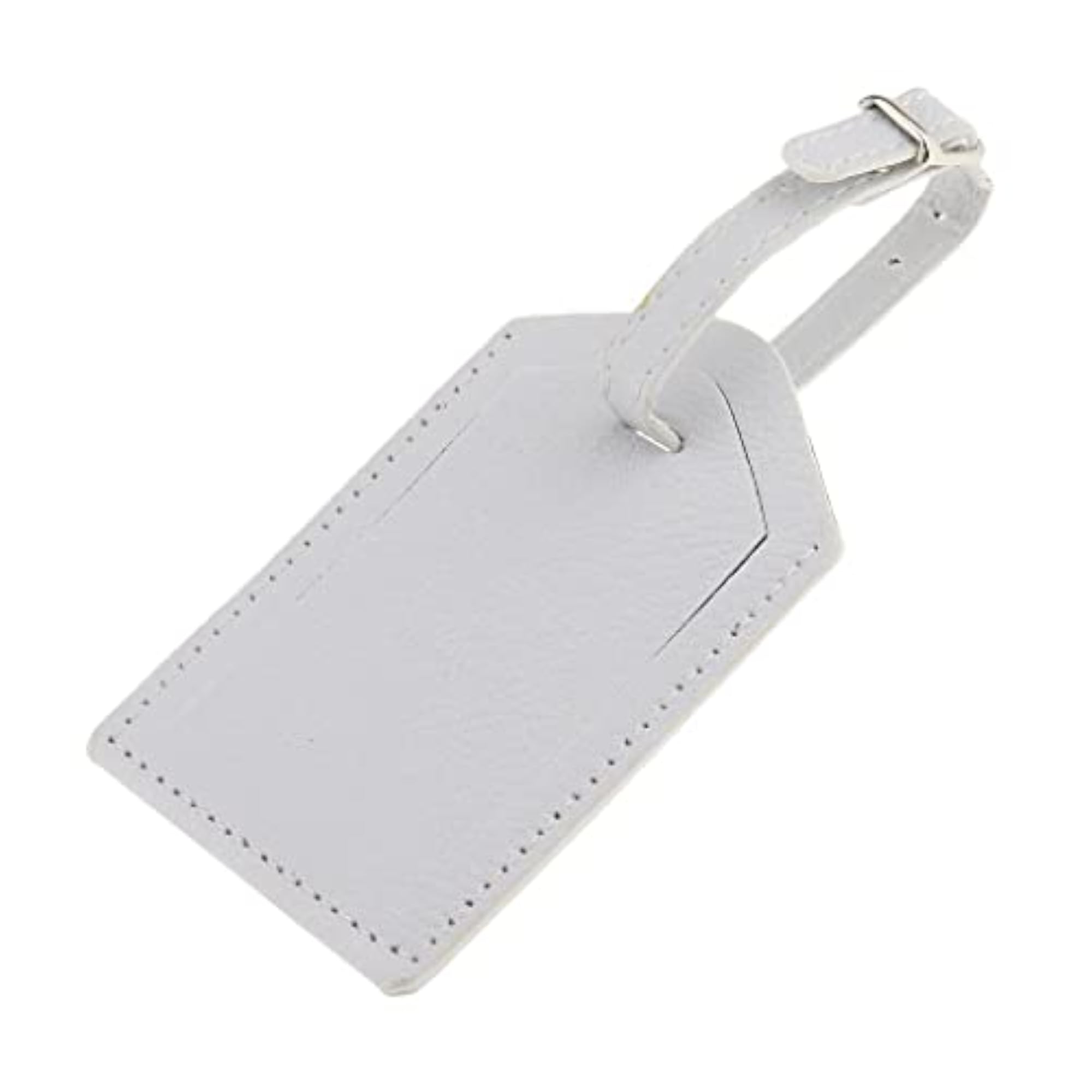 2 Pieces PU Leather Luggage Tag Security Tags, White