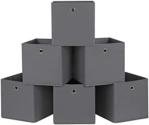 SONGMICS Juego de 6 cajas de almacenamiento plegables, cubos de a...