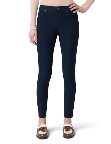 HUE Women's Ultra Soft Fleece Lined Denim Leggings, Ink Wash, Small