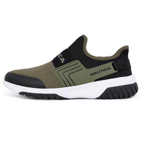 Image of Nautica Men's Slip-On Sneakers - Casual Fashion Shoes for Walking, in Medium & Wide Widths