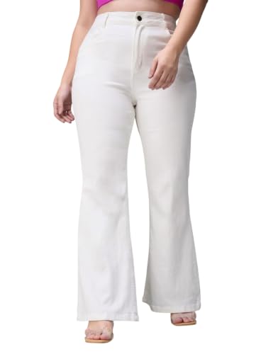 Image of Miss Chase A+ Women's High Rise Regular-Length Stretchable Denim Wide-Leg Shaping Jeans