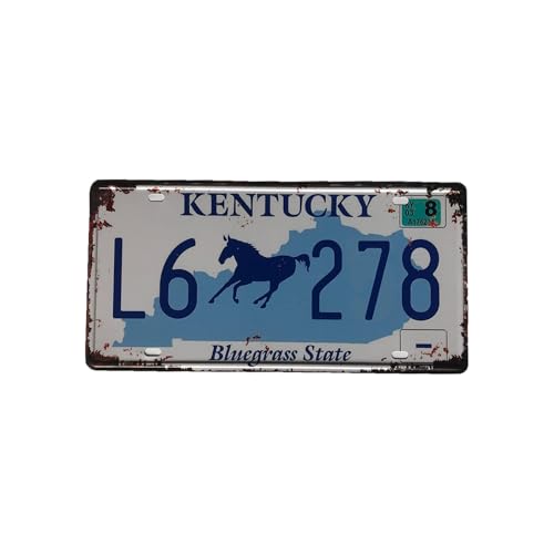 Kentucky License Plate Aluminum Novelty License Plat e 12"x6" Front of Car Decorative Retro Rusty -17