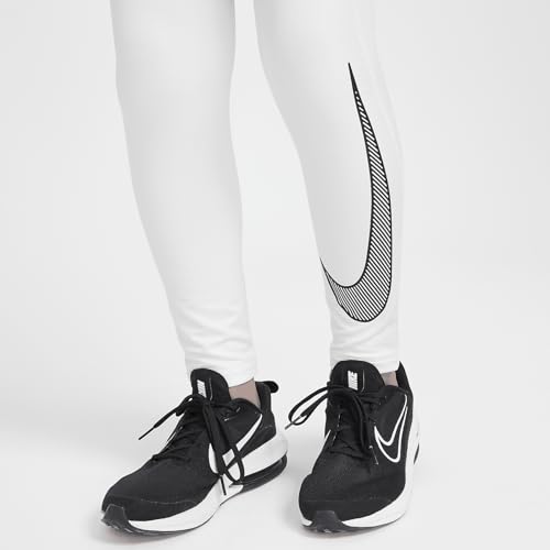 Nike Pro Warm Big Kids' (Boys') Dri-FIT Training Tights (HF4364-100, White/Black)4