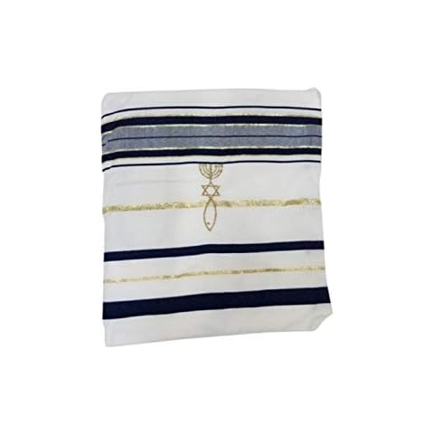 Messianic Tallis New Covenant Prayer Shawl Tallit 72" x 22" from Jerusalem by Bethlehem Gifts TM - black - Medium Cover