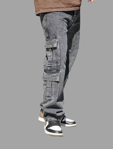 Men’s Baggy Jeans with Multi Pockets Blue3