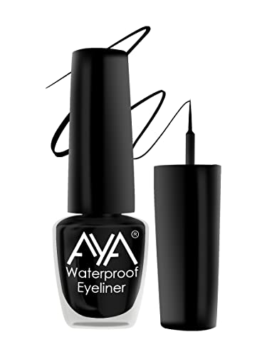 AYA 24 Hrs Long Lasting & Waterproof Eyeliner, Black (5 ml) | Smudge Proof, Transfer Proof Eye Liner for Eye Makeup |