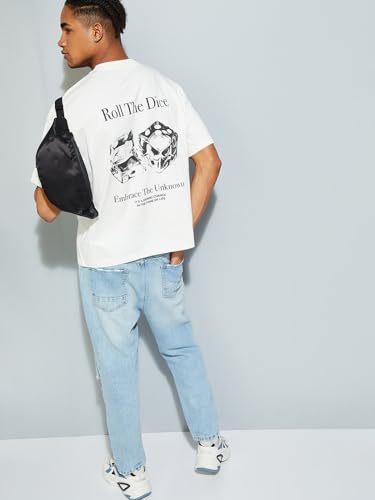 Max URB_N Men Back Graphic Printed T-Shirt (Ecru_L) - Image 6