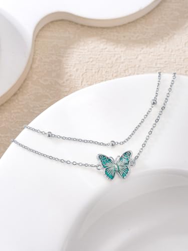 Image of 925 Sterling Silver Layered Ankle Bracelets for Women Jewelry Gifts | 925 Sterling Silver Layered Sea Turtles /Elephant /Wave Anklet Animal Bracelet Summer Ocean Beach Jewelry Gifts for Women