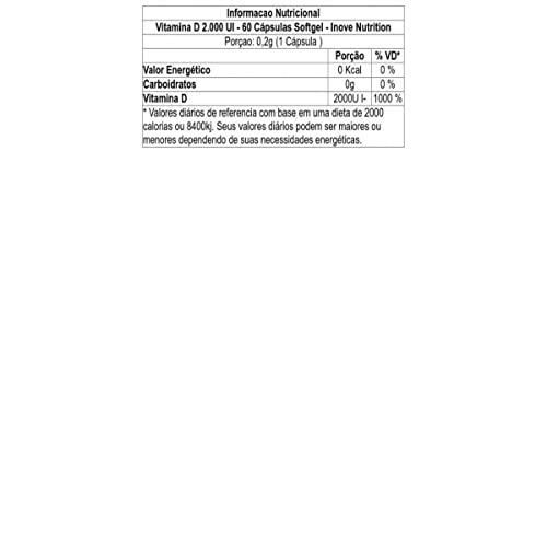 Inove Nutrition Vitamina D 2.000Ui - 60 Cápsulas