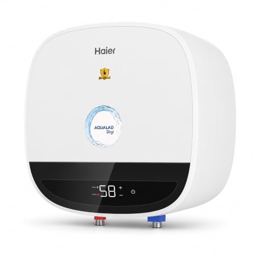 Image of Haier Aqualad Digi 25L Storage Water Heater Geyser, 2.2kW, 8 Bar | Digital display, TitanGuard tank and element, Shock Proof, U-turn flow, IPX4 and long-term warranty
