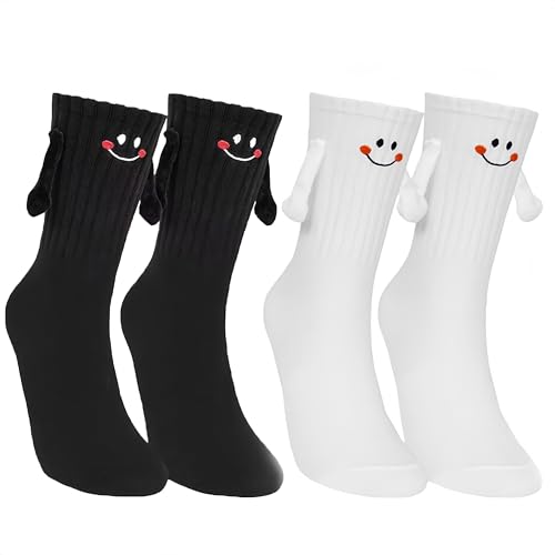 Magnetische Socken,Lustige Socken,2 Paar 3D Personalisierte Socke mit Magnetarmen,Gute Laune Lustig Hand in Hand Socke für Frauen Männer Erwachsene (schwarz,weiß) Magnetische Socken,Lustige Socken,2 Paar 3D Personalisierte Socke mit Magnetarmen,Gute Laune Lustig Hand in Hand Socke für Frauen Männer Erwachsene (schwarz,weiß)