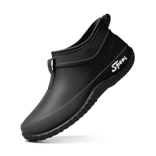 Women's Deck Boots Traction Rubber Garden Fishing Shoes Waterproof Ankle Rain Boots with Anti-Slip for Boating Camping Farming Outdoor Work2