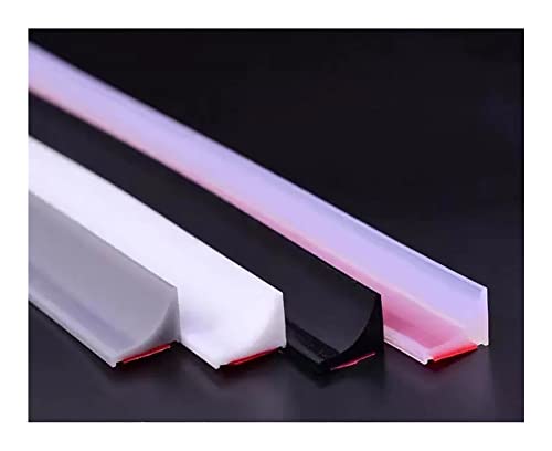 Shower Tray Sealing Strip Collapsible Shower Threshold Water Dam Silicone Rubber Kitchen Water Splash Guard, Water Barrier For Sink Retaining Dam Strip For Countertop Seal Strip ( Color : Pink , Size