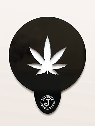 Hanfblatt-Schablone (robustes schwarzes Acryl)