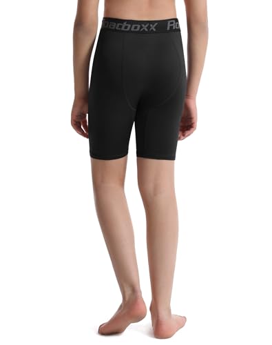 Roadbox Boys Compression Shorts with Pockets, Youth Performance Athletic Underwear Base Layer for Kids Football Running3