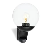 Contenu de la livraison : lampe murale d'extérieur sans ampoule, matériel de montage (2 vis, 2 chevilles, bouchons d'étanchéité), cache pour capteur, mode d'emploi ; dimensions (L x l x H) : 229 x 215 x 312 mm ; poids : 1,61 kg ; Alimentation électrique : 230 – 240 V , 50 Hz | Référence : 094935