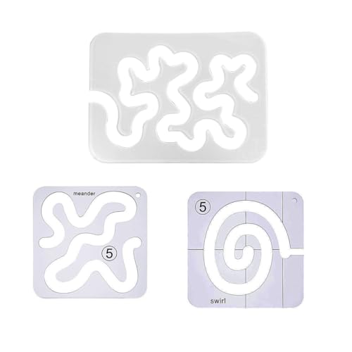 Quilt-Lineale, 3-teiliges Set – Acryl-Quilt- und Nähschablonen-Werkzeug für freies Quilten beim häuslichen Nähen