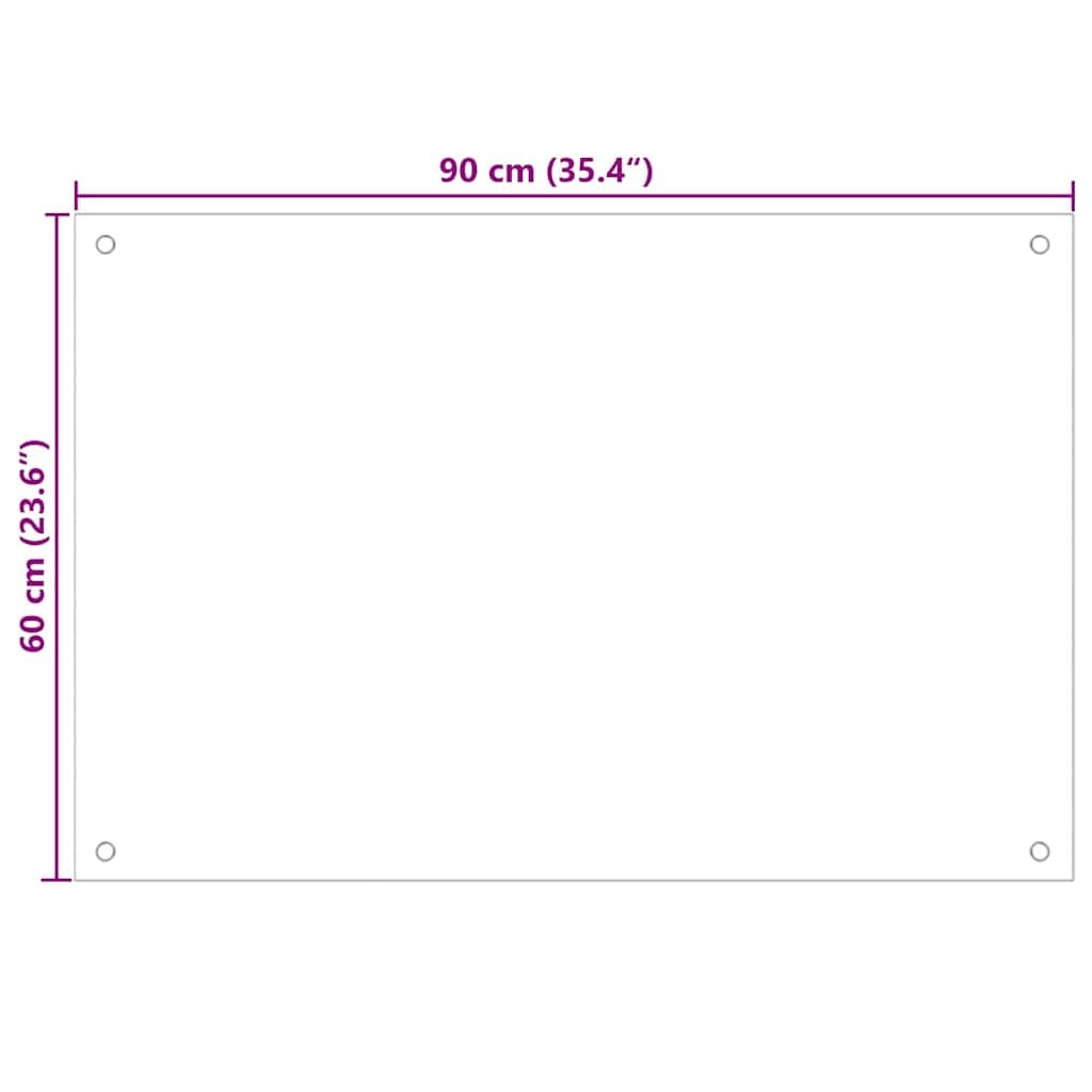 vidaXL Dosseret de Cuisine Carrelage Mural Décoration Protection Anti-éclaboussures Résistant aux Rayures Noir 90x60 cm Verre Trempé