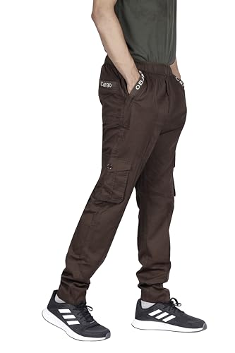 Image of KARTAVYA Cotton Cargo Track Pant for Men, Men's Regular Fit Track Pants Lower with Multi-Pockets & Side Pockets, Regular Fit for Men Track, Pajama for Men