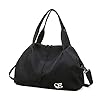 Vllcsla Bolsa Deporte Mujer Bolsillo Humedo, Bolsa Deporte Pequeña Mujer Bolsa Gimnasio Pequeña, Bolsa de Viaje Resistente al Agua, Mochila Gimnasio Mujer, Bolsa de Fin de Semana Suave (Negro)