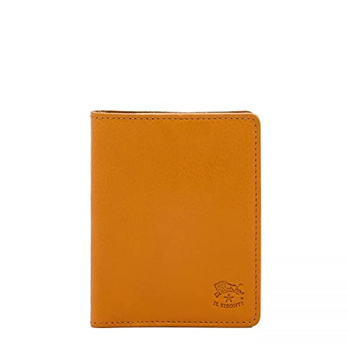 IL BISONTE | Titular de tarjetas de crédito y titular de documentos de piel de vaca doble - SCC003 | Made in Tuscany, Miel, Talla única, Clásico Cover