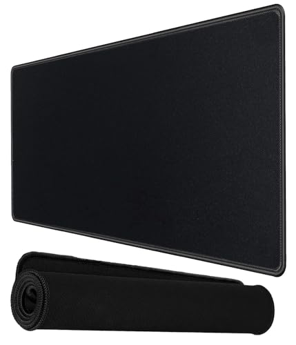 Image of Storite 900x400x2mm Extended Gaming Mouse Pad for Laptop /Computer with Stitched Embroidery Edges and Water Resistance Coating Natural Non Slippery Rubber Base Mousepad Desk Mat - Black