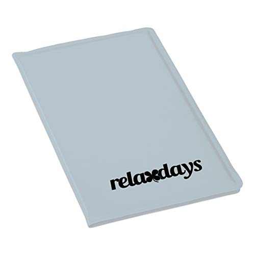 Relaxdays Kühlmatte Hund, selbstkühlend, abwischbar, robust, mit Gel, Kühldecke für Tiere, Kältedecke 40 x 50 cm, grau