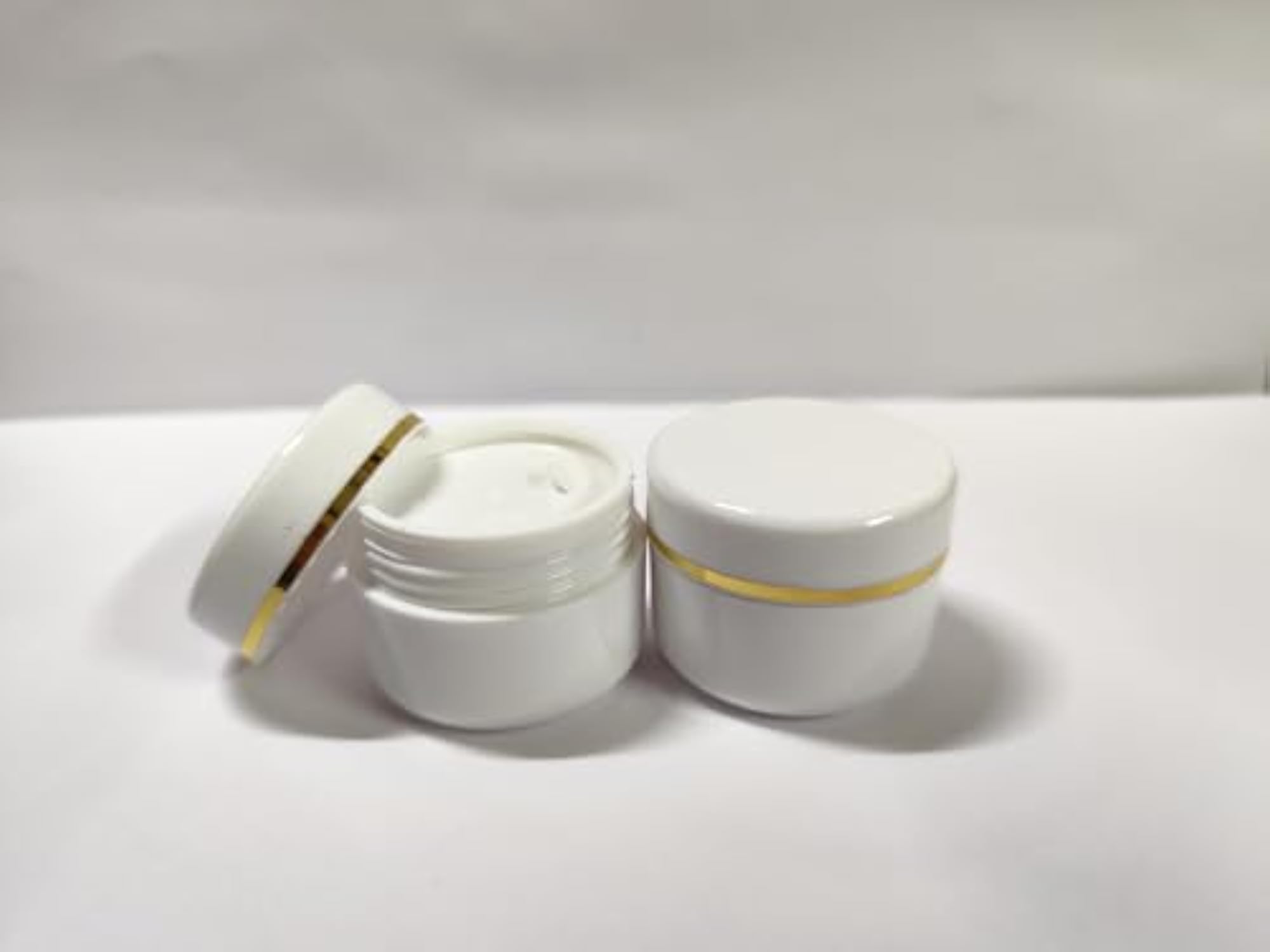 Empty Plastic White Cosmetic Jar Container, Pack of 12