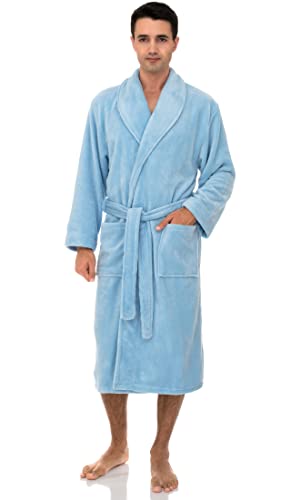 TowelSelections Men's Fleece Robe, Plush Shawl Collar Spa Bathrobe4
