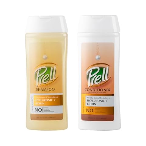 Prell Hyaluronic + Biotin Moisturizes & Strengthens Shampoo & Conditioner for All Hair Types 13.5 fl.oz Cover