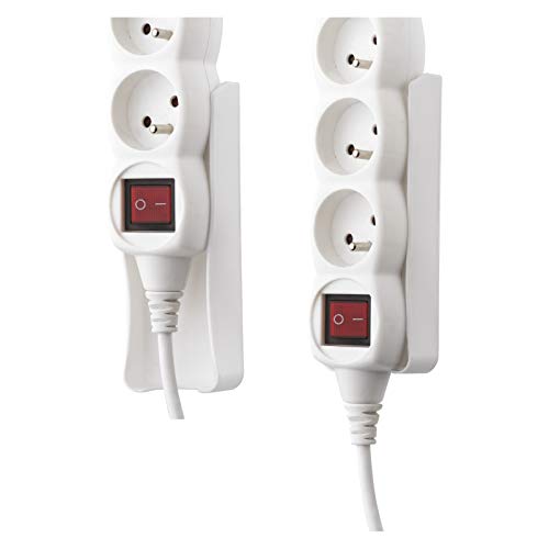 EMOS P0004C Power Strip Wall Mount, Universal Holder for 5 or 6-Way Multiple Sockets, White - Image 2