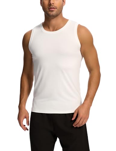 GYS Bamboo Viscose Mens Tank Top, Casual Sleeveless Undershirt, Quick Dry Lightweight Muscle Shirts, Soft Men's Pajama Tops