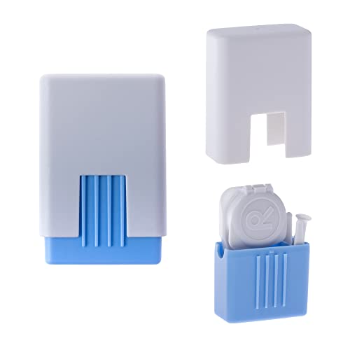 Muf Contact Lens Case for Eye Contacts & Colored Contacts,Contact Lenses Box Kit with Tweezer & Removal Tool,Portable Contact Lens Storage Kit for Travel,Outdoors,Office,Grey and Blue,1 Pack