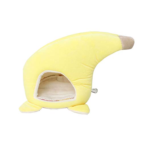 ハムスター ハウス ペットベッド 暖かい 柔らか かわいい バナナ 巣 小動物用 ペット ケージ おもちゃ 冬 防寒 寝袋 休憩所 遊び場 ペット用品