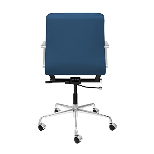 Laura Davidson Furniture Soho Ii Padded Management Chair For Office With Arm Rest, Swivel & Cushion Availability, Made Of Faux Leather, Blue #TOP4