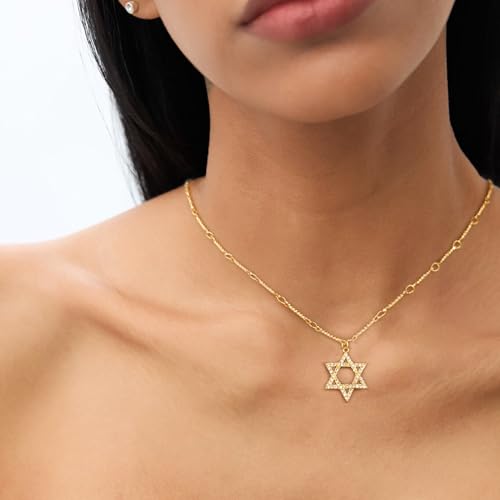 Kyerlyn Dainty Necklaces for Women Hollow Heart Necklace/David Star Lover Pendant Sun Tag Necklace Women Jewelry Girls Gift2