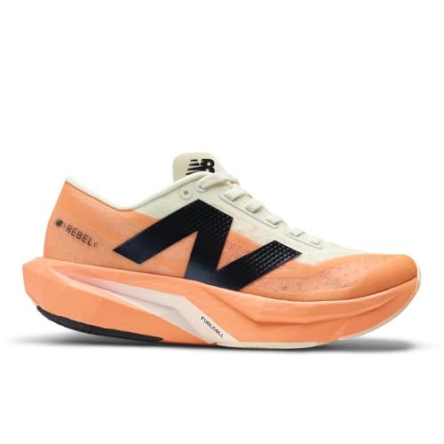 New Balance Women's FuelCell Rebel V4 Running Shoe, Hot Mango/Angora/Black, 8.5 M