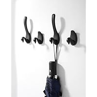 MFYS Unique Swan Coat Hooks Bird Wall Hooks Home Decorative Hangers for Bedroom or Bathroom (Black, Larger)